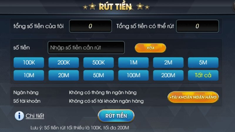 Rút tiền tại 999bet thông qua ngân hàng